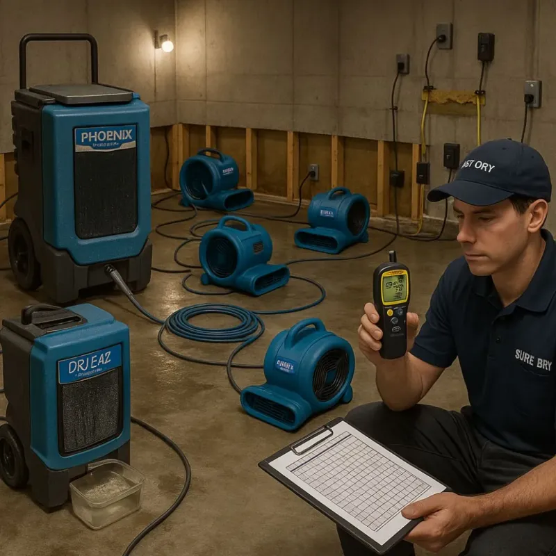 Structural Drying and Dehumidification process in South Daytona, FL